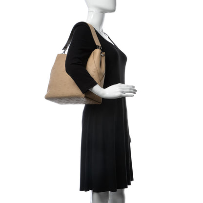 MCM Grained Calfskin Medium Klara Hobo New Beige 2 of 16