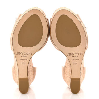 Jimmy Choo Suede Cork Wedge Sandal 36.5 5 of 7