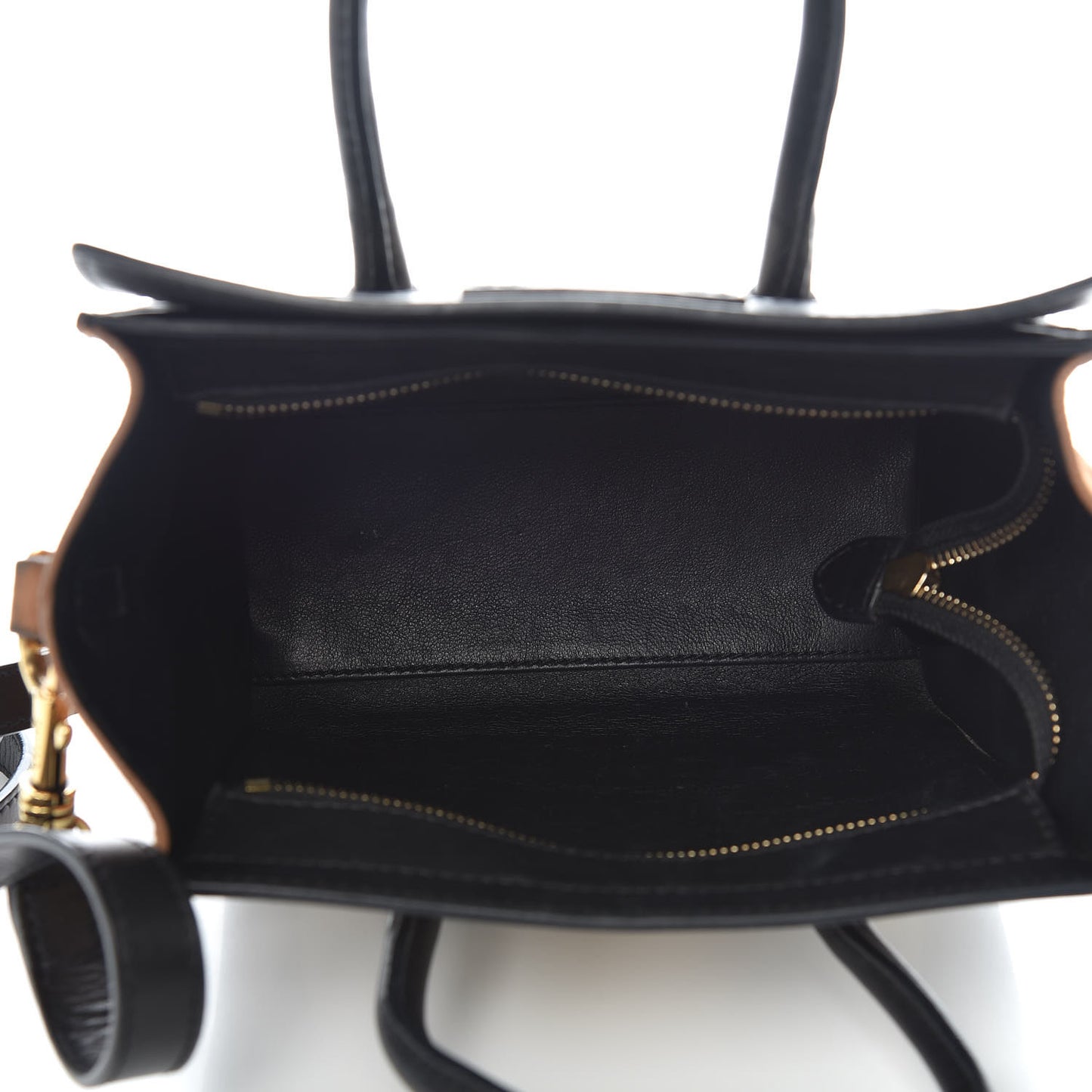 Satin Calfskin Suede Nano Tri-Color Luggage Seashell