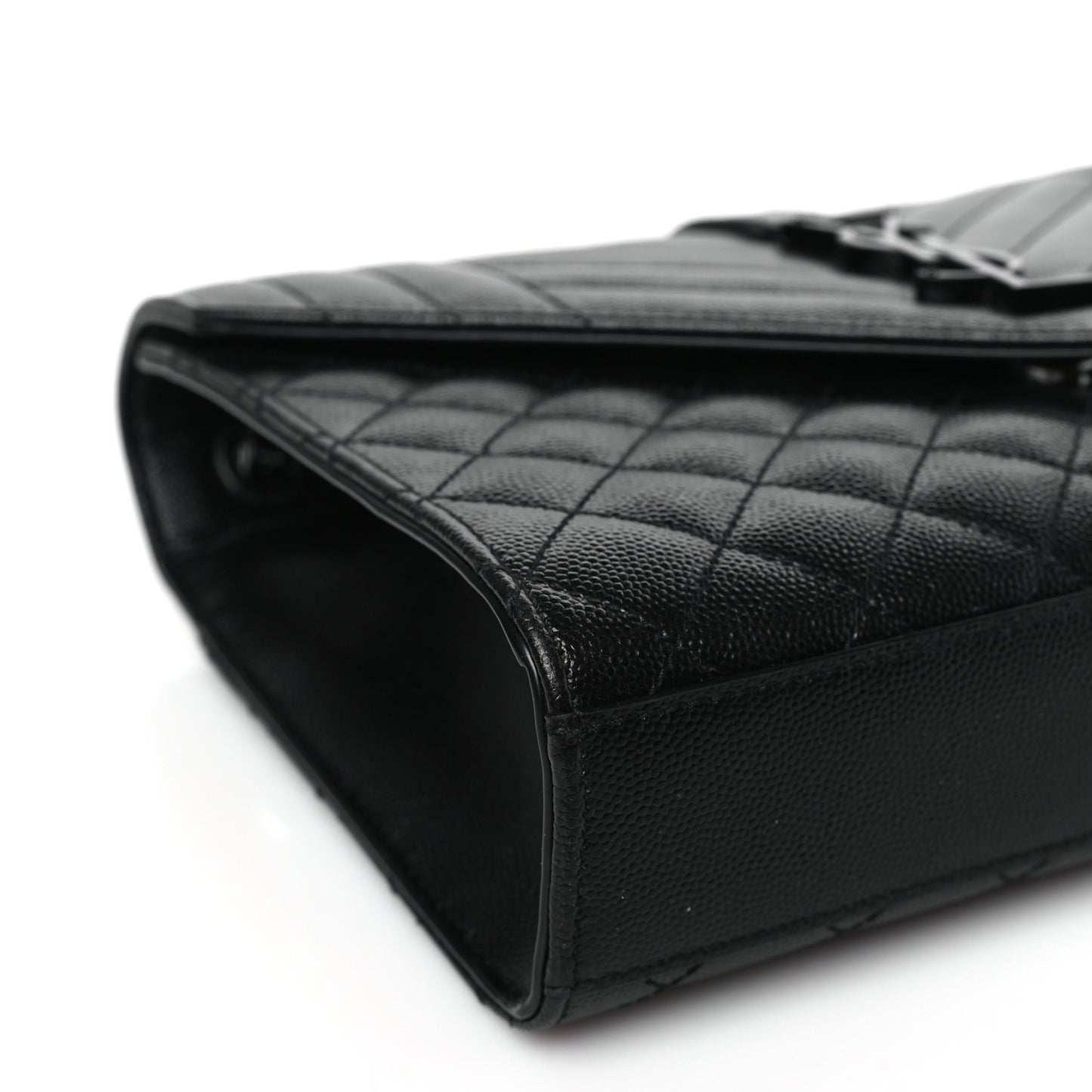Grain De Poudre Textured Mixed Matelasse Triquilt Medium Monogram Monochrome Satchel Black