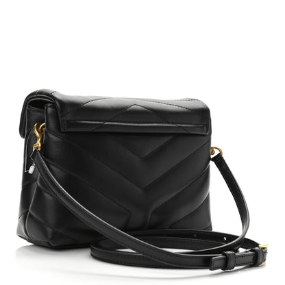 Saint Laurent Calfskin Y Quilted Monogram Toy Loulou Crossbody Bag Black 3 of 11