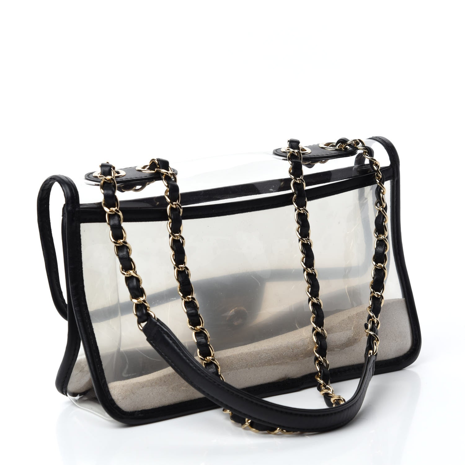 Chanel Lambskin PVC Medium Coco Sand Flap Black 3 of 10