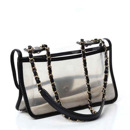Chanel Lambskin PVC Medium Coco Sand Flap Black 3 of 10