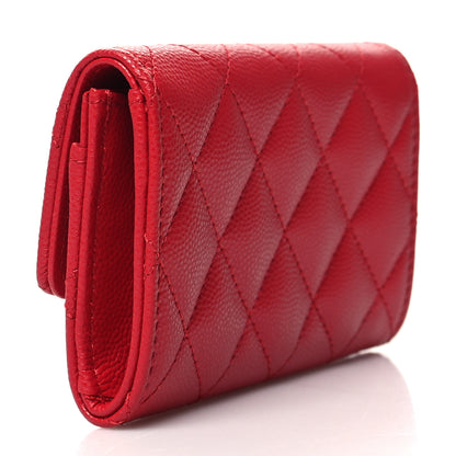 Chanel Caviar Quilted Crystal Enamel CC Flap Card Holder Red 3 of 11