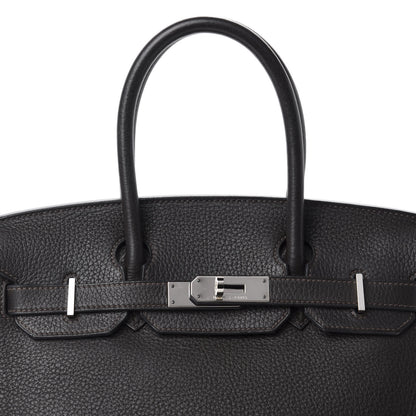 Hermes Taurillon Clemence Birkin 30 Chocolate 10 of 10