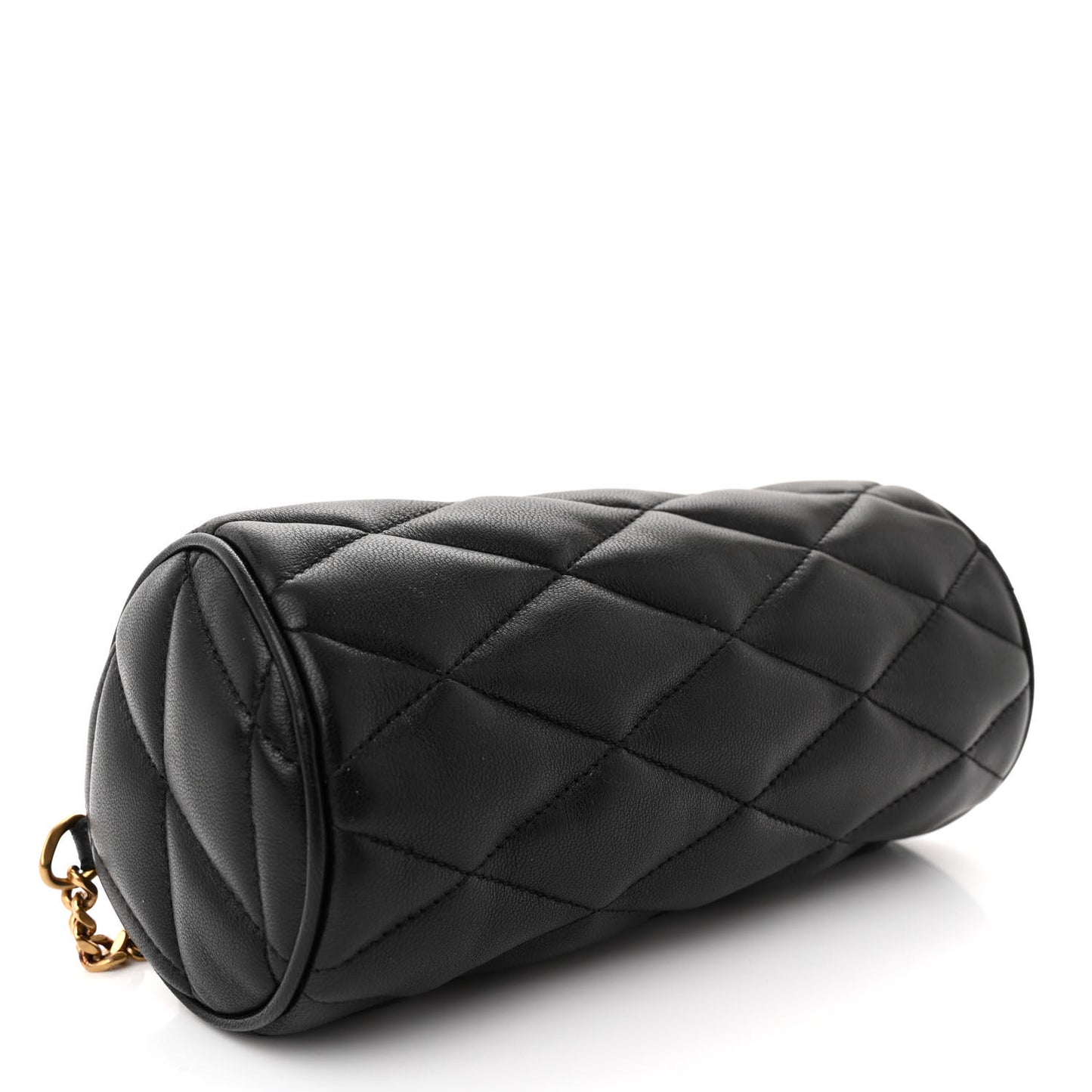 Lambskin Monogram Mini Sade Tube Bag Black