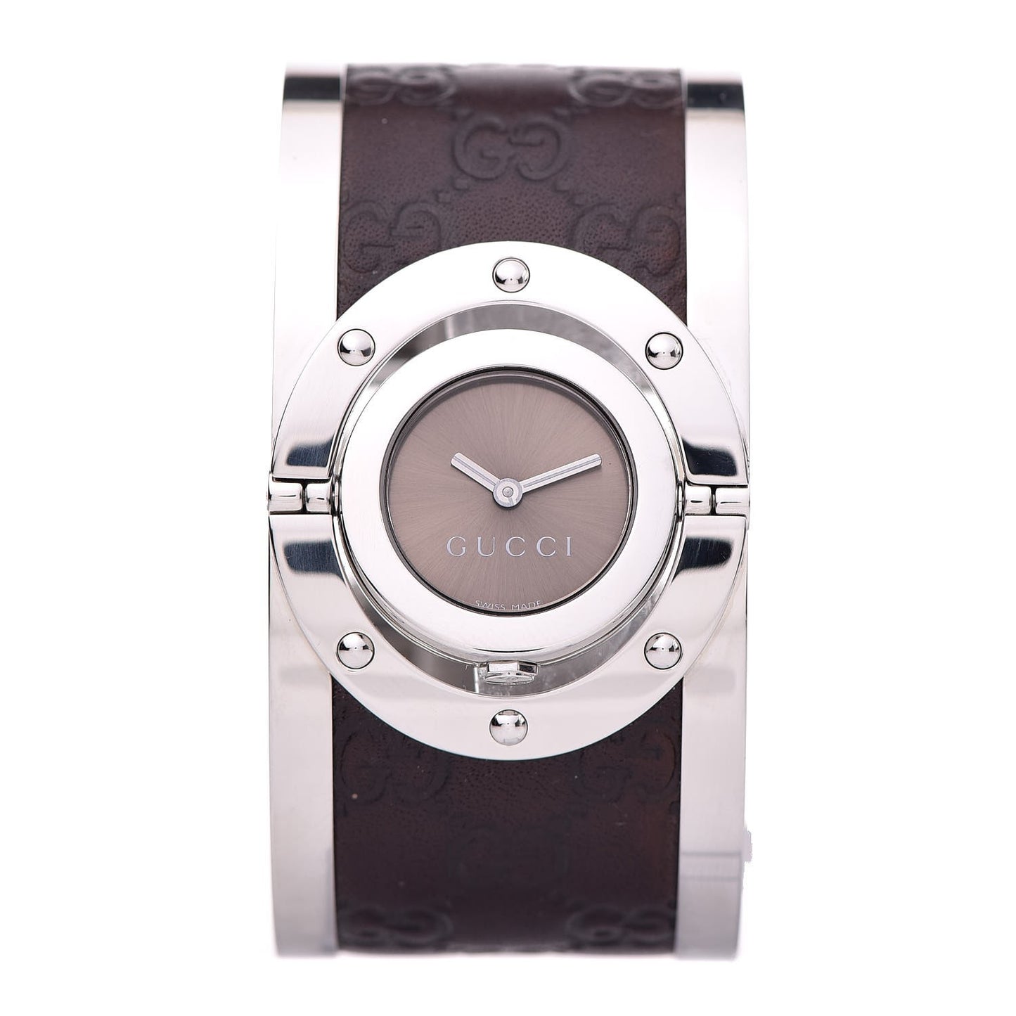 Stainless Steel Calfskin 33mm Twirl Quartz Watch Brown