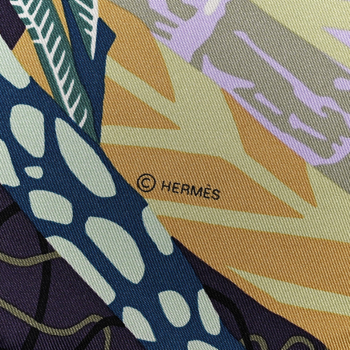 Silk En Liberte Scarf 90 Aubergine Vert Multicolore