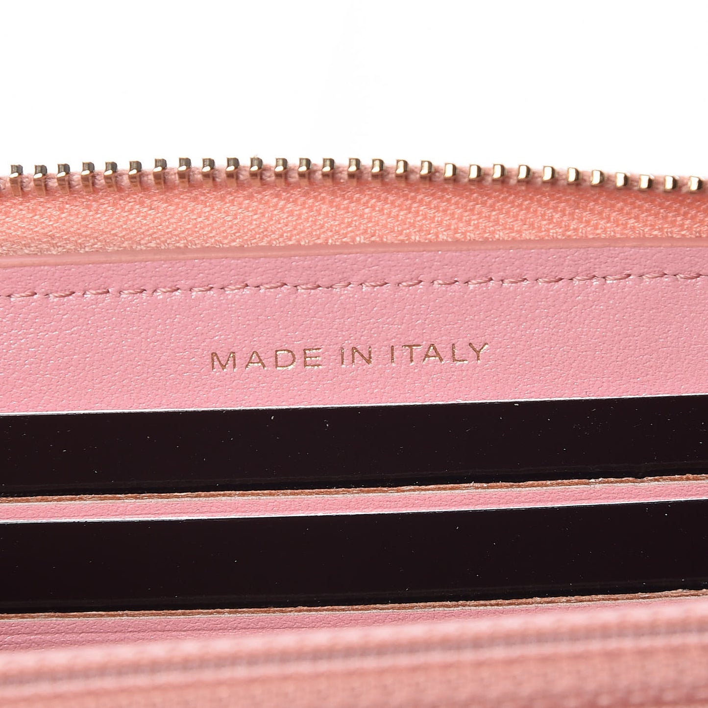Iridescent Caviar Quilted Medium Zip Around Wallet Pink