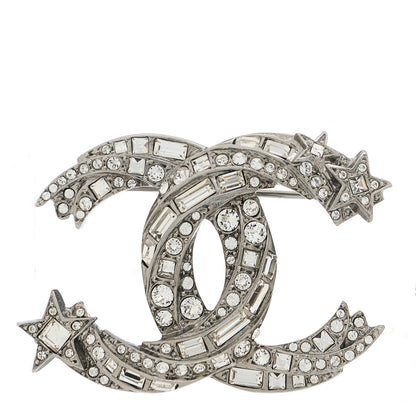 Chanel Crystal Starfall CC Brooch Silver 1 of 5
