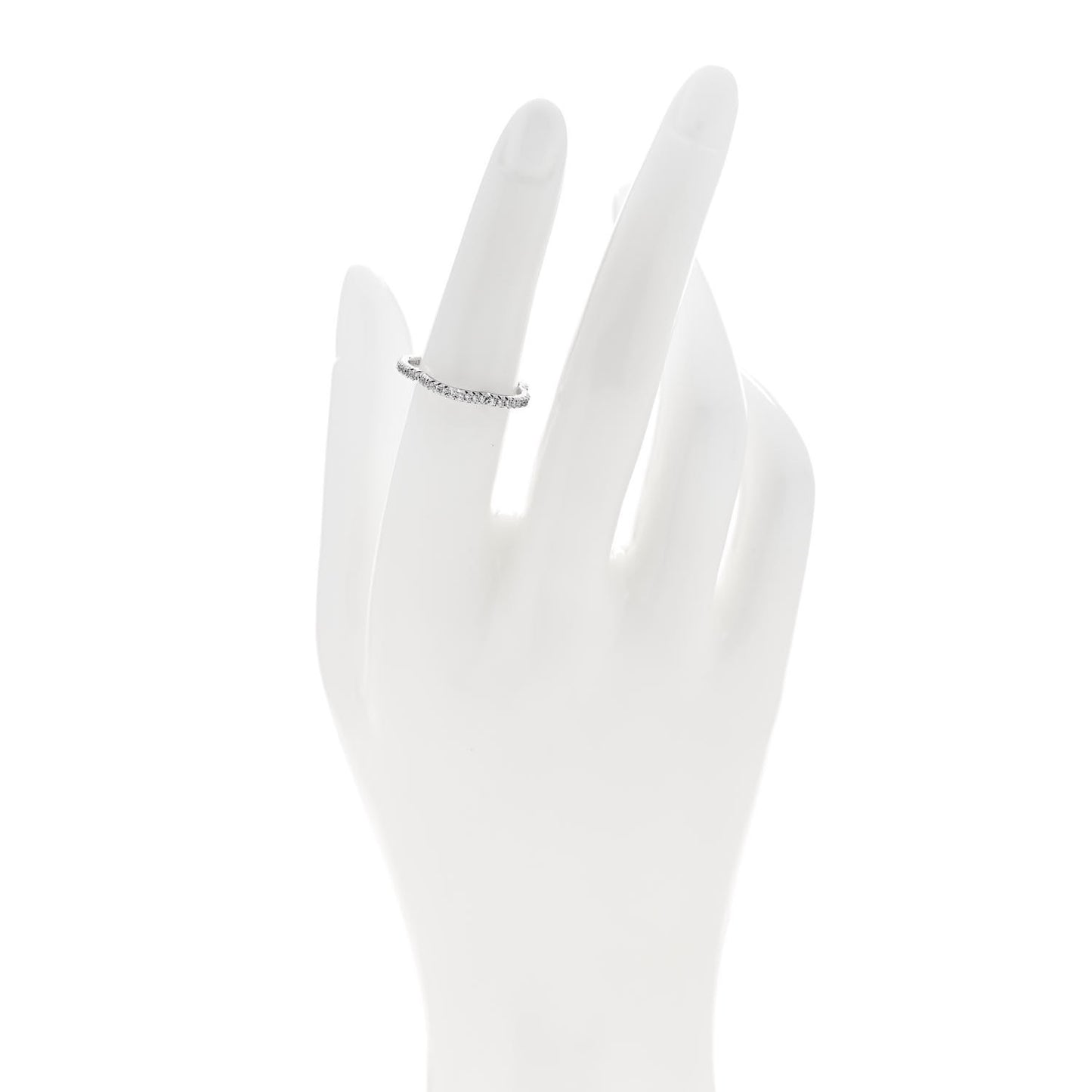 18K White Gold Diamond Camellia Pave Band Ring 52 6