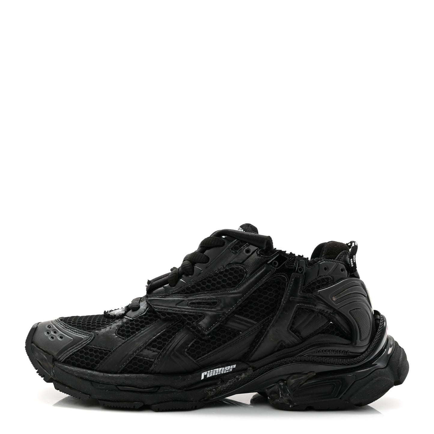 Mesh Rubber Monocolor Mens Runner Sneakers 42 Black