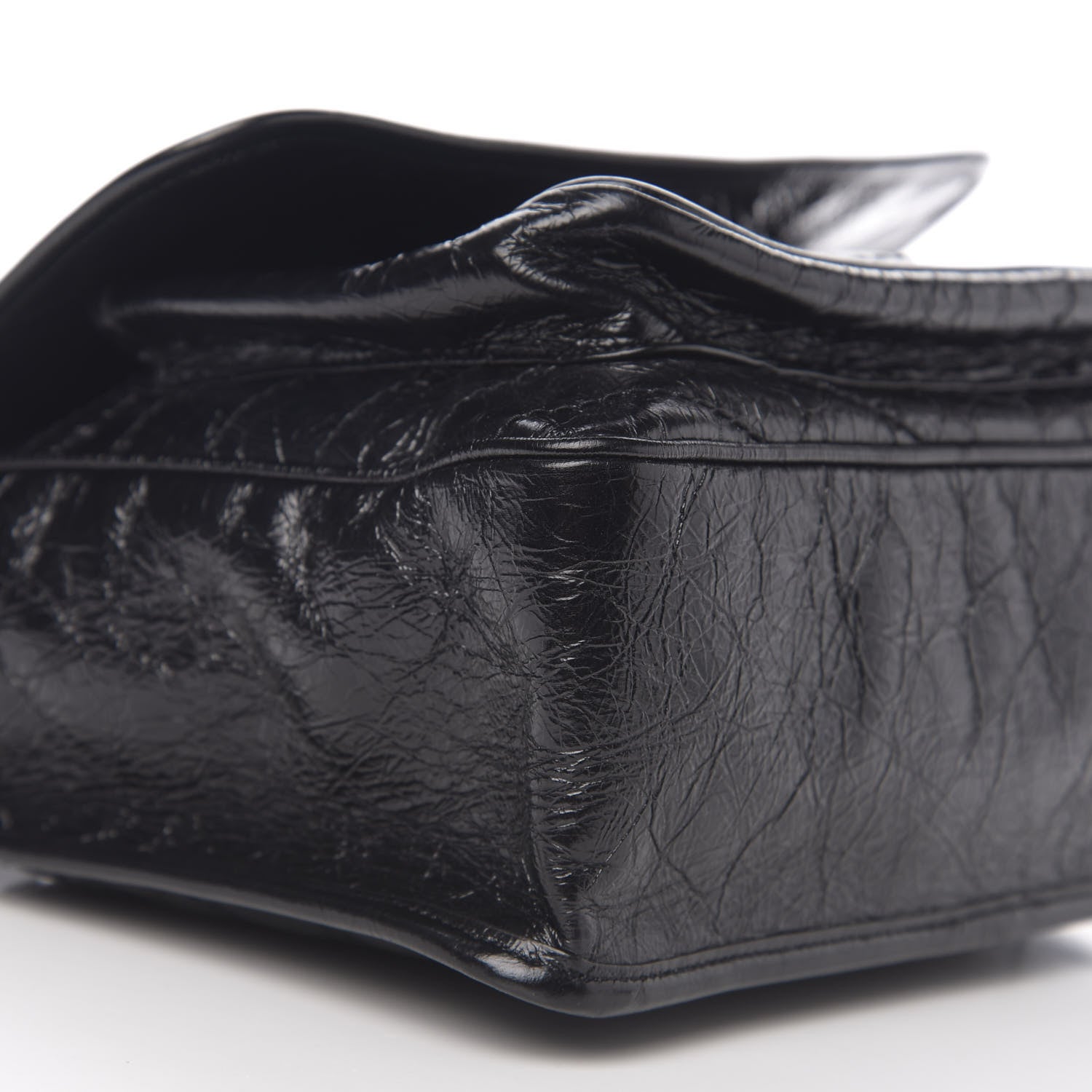 Saint Laurent Crinkled Calfskin Matelasse Monogram Medium Niki Chain Satchel Black 7 of 8