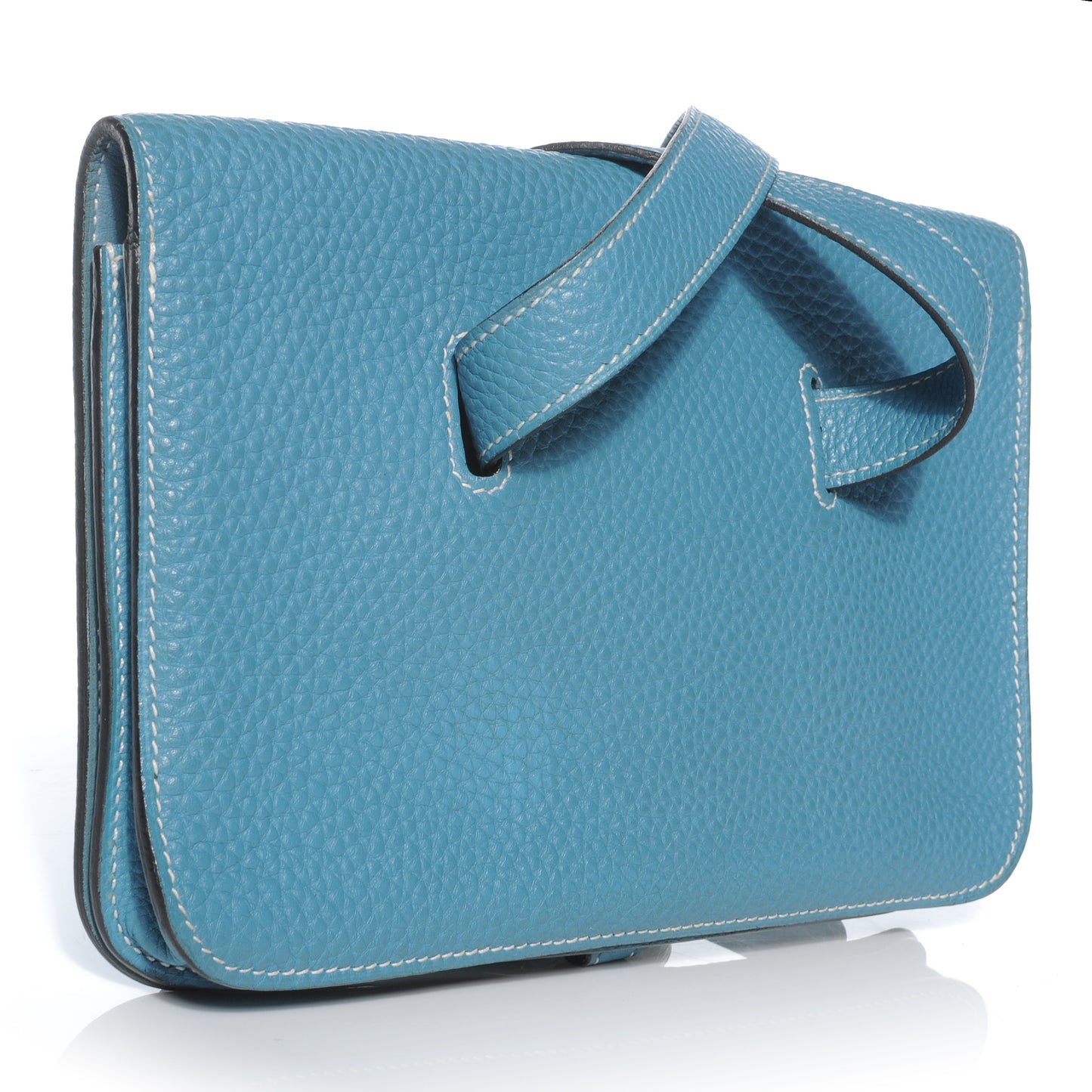 Togo Dogon Wallet Waist Pouch Blue Jean