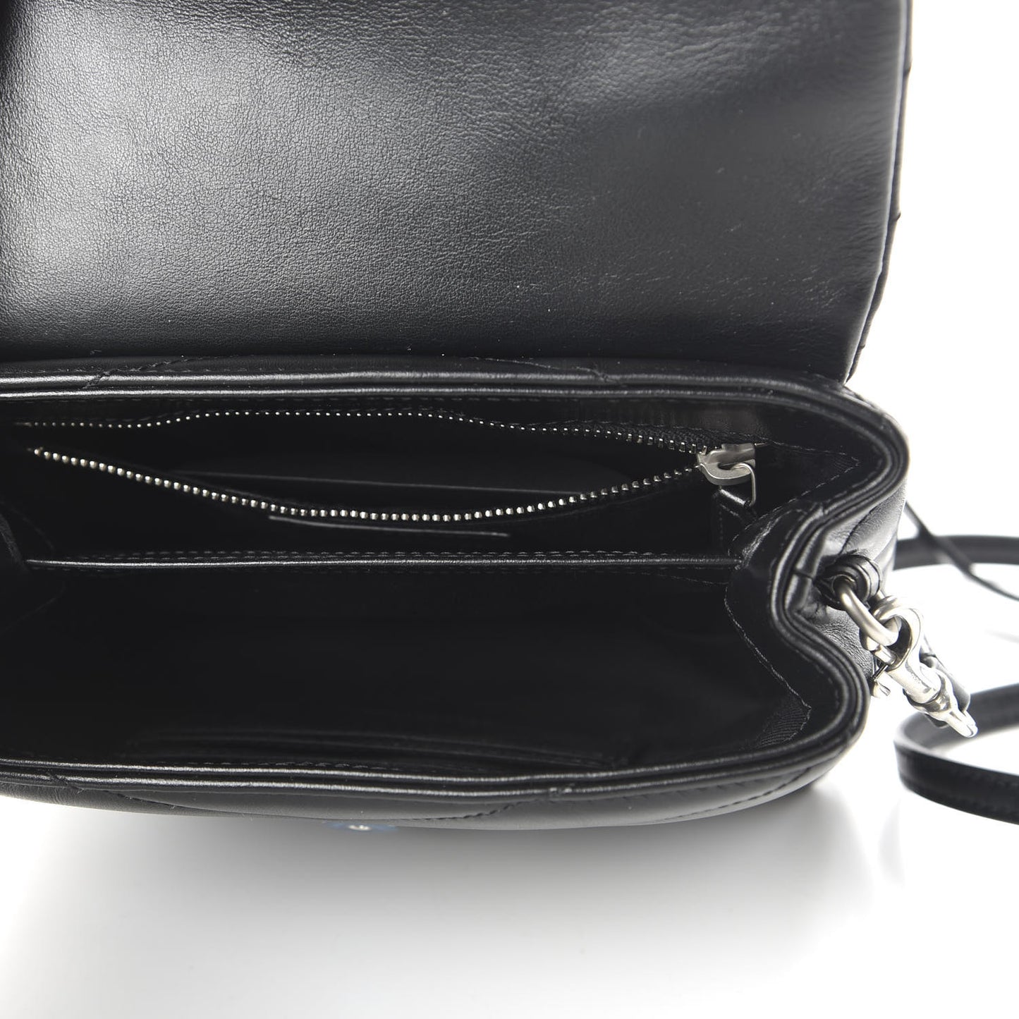 Calfskin Y Quilted Monogram Toy Loulou Crossbody Bag Black