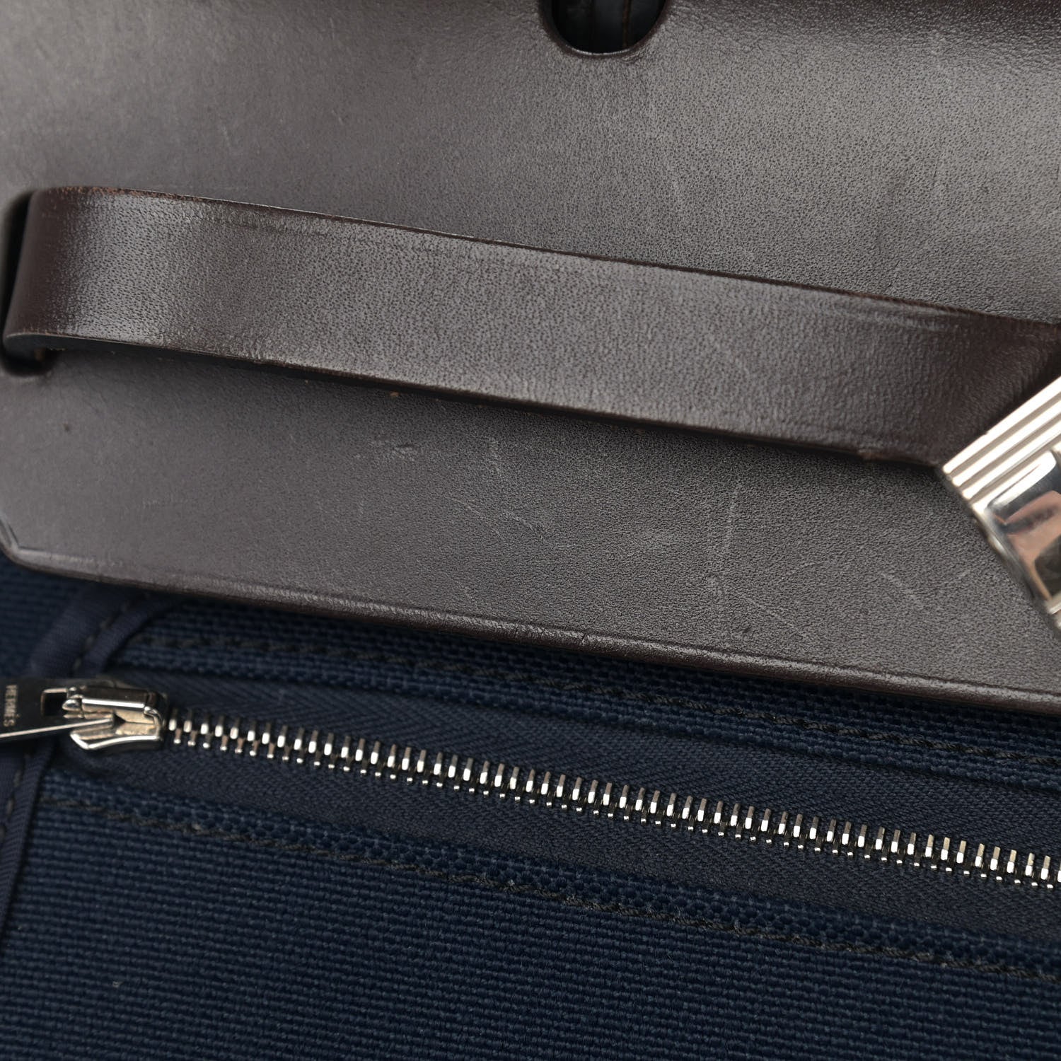 Hermes Toile Vache Hunter Herbag Zip PM 31 Bleu Marine Ebene 12 of 12