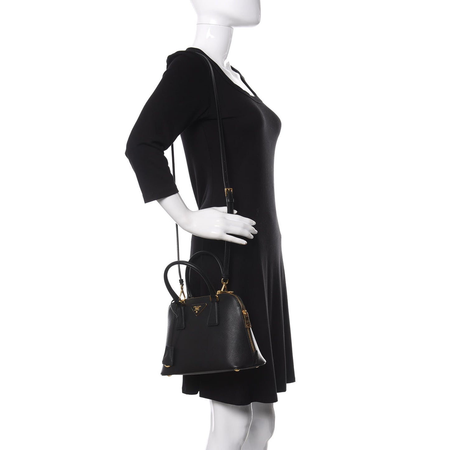 Saffiano Lux Small Promenade Tote Black