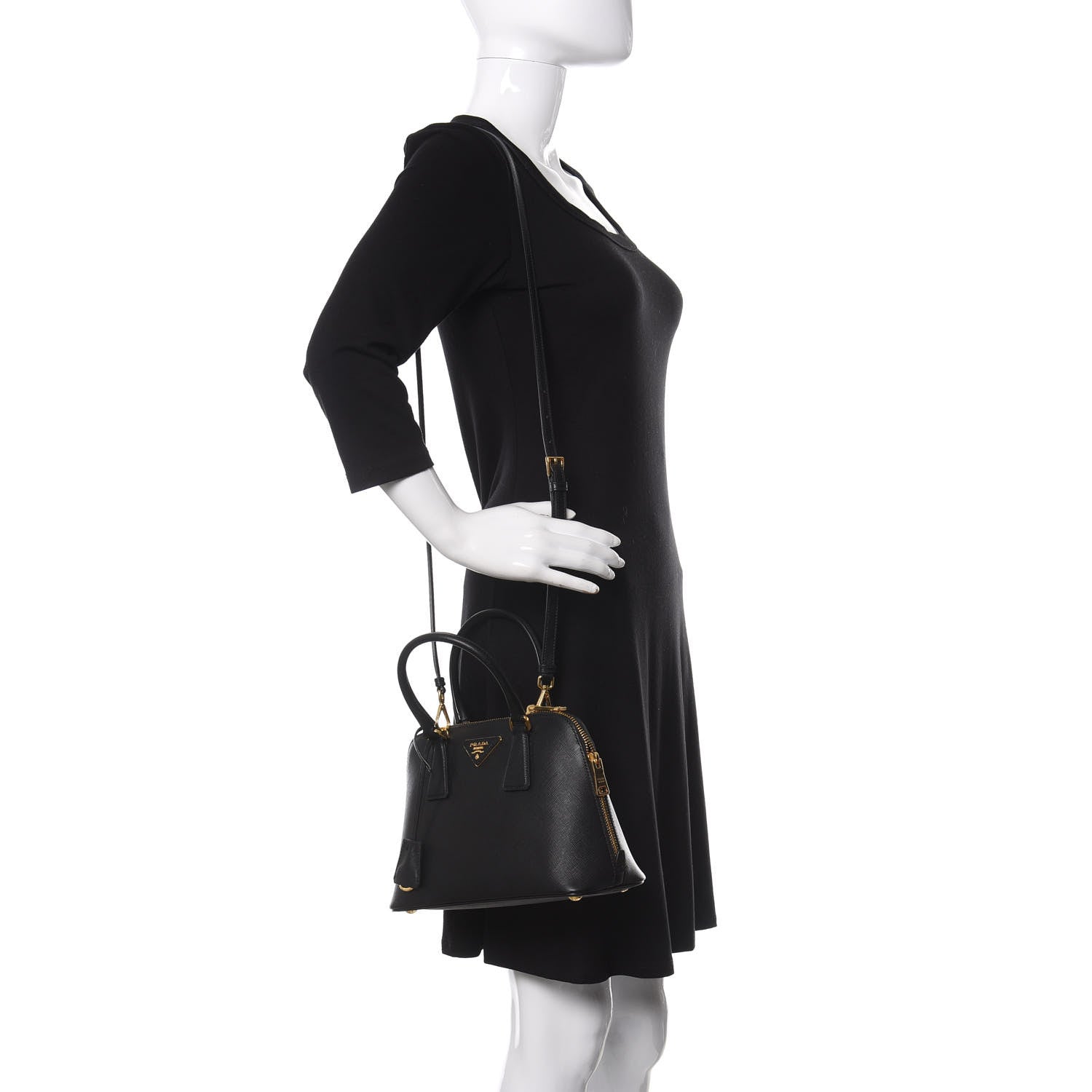 Prada Saffiano Lux Small Promenade Tote Black 2 of 11