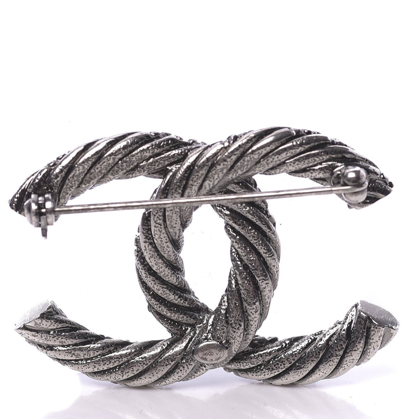 Ruthenium Twisted CC Brooch