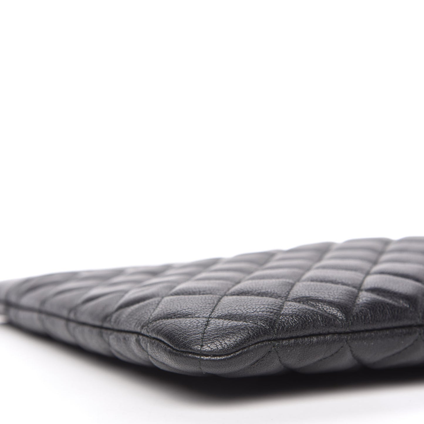 Sheepskin Quilted Large Vintage Mademoiselle Cosmetic Case Black