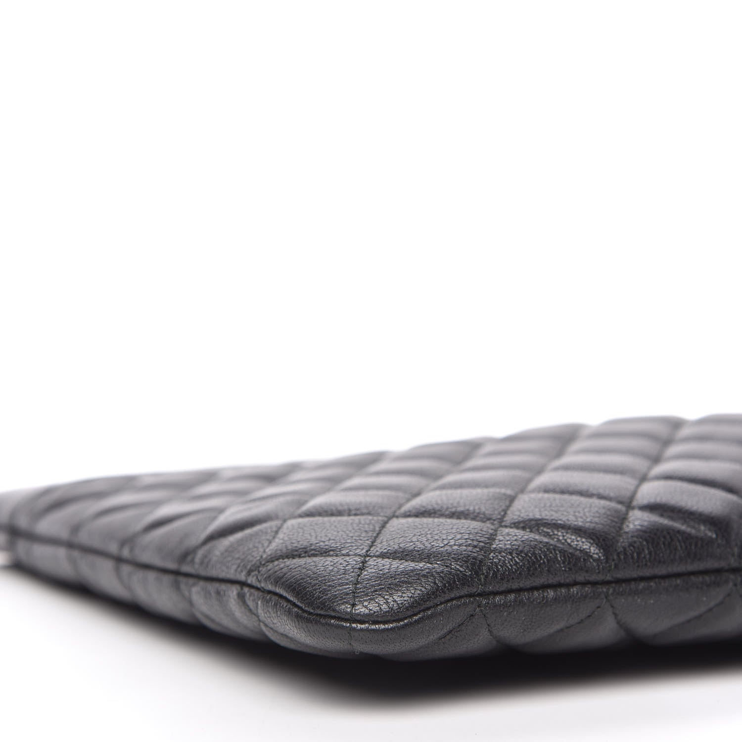 Chanel Sheepskin Quilted Large Vintage Mademoiselle Cosmetic Case Black 6 of 10