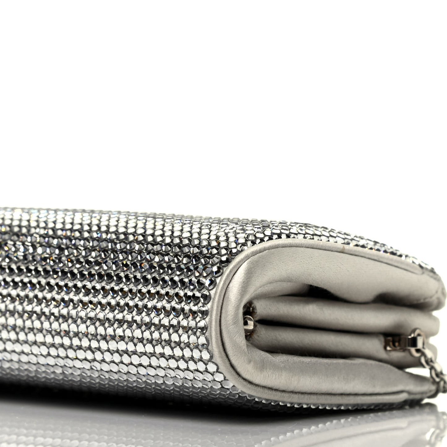 Swarovski Crystal Minaudiere Clutch Silver