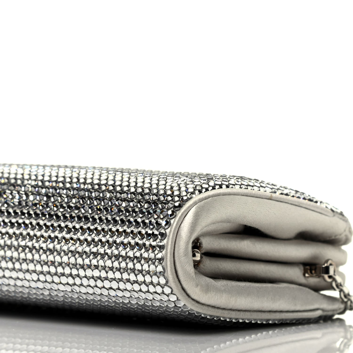 Judith Leiber Swarovski Crystal Minaudiere Clutch Silver 9 of 9
