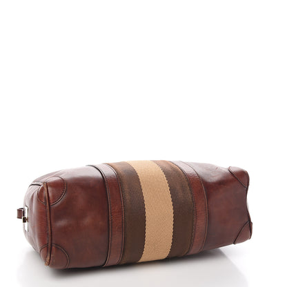 Gucci Calfskin Vintage Web Boston Brown 3 of 12