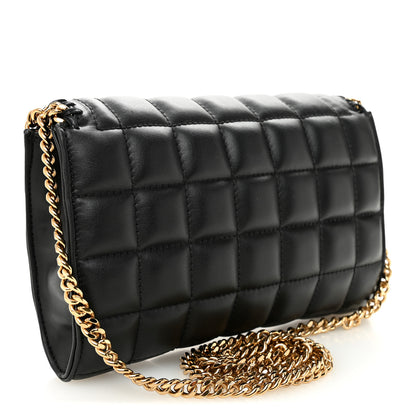 Stella McCartney Vegan Leather Quilted Falabella Clutch with Chain Bag Black 4 of 11