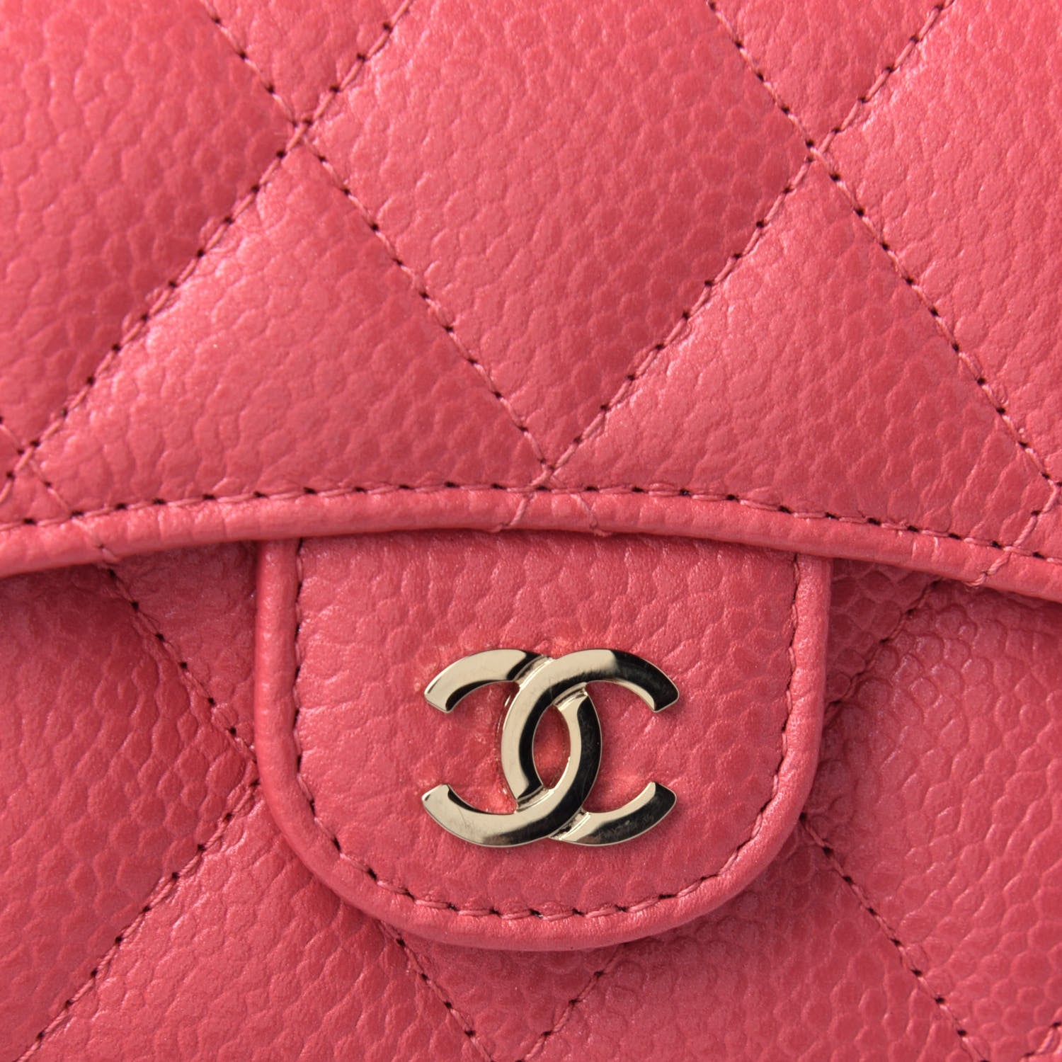 Chanel Caviar Quilted Flap Card Holder Wallet Pink 11 of 12