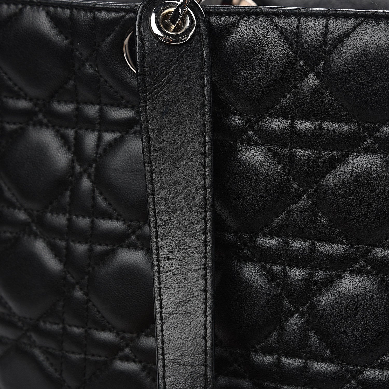 Christian Dior Lambskin Cannage Large Lady Dior Shopper Tote Black 14 of 15
