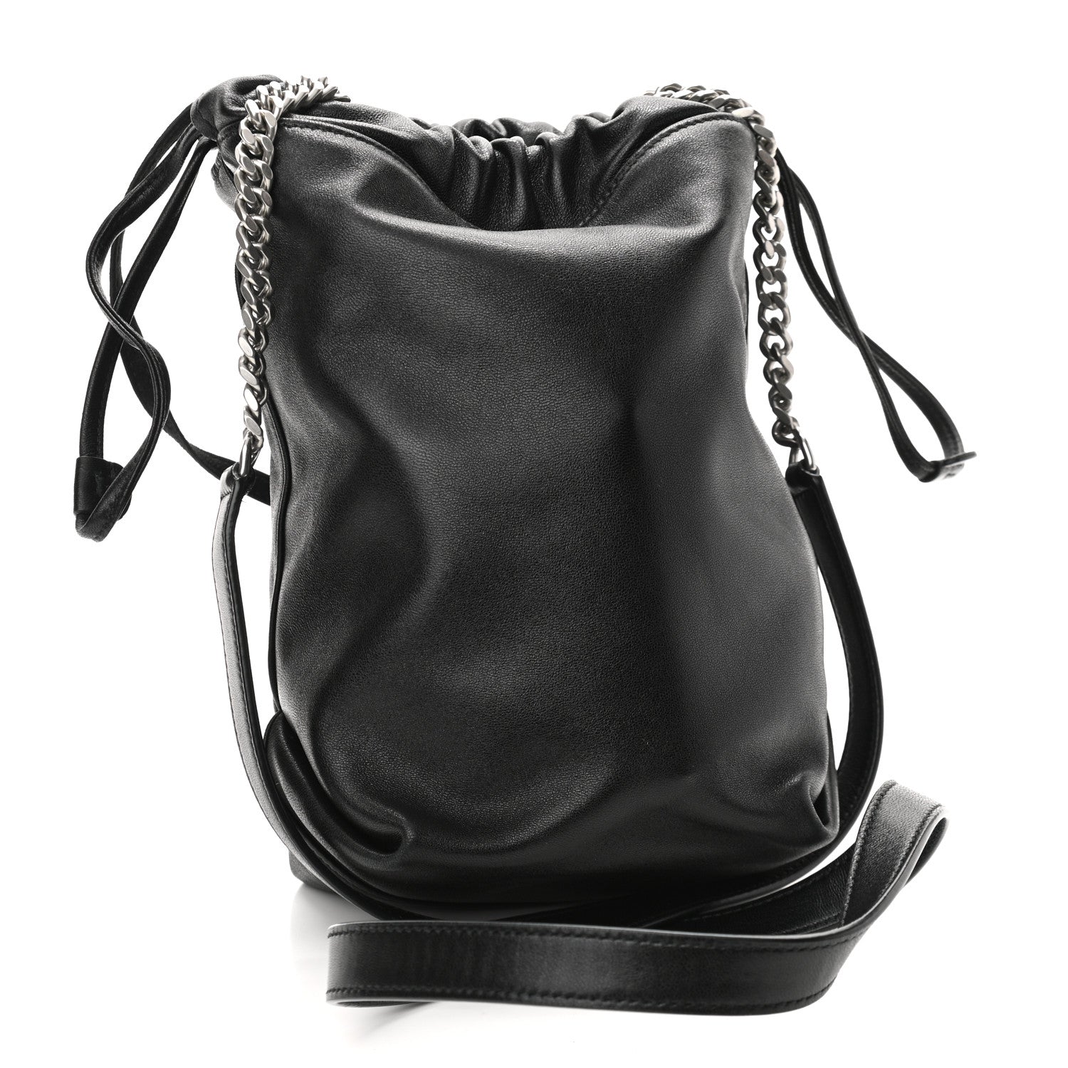 Saint Laurent Lambskin Small Teddy Bucket Bag Black 4 of 12