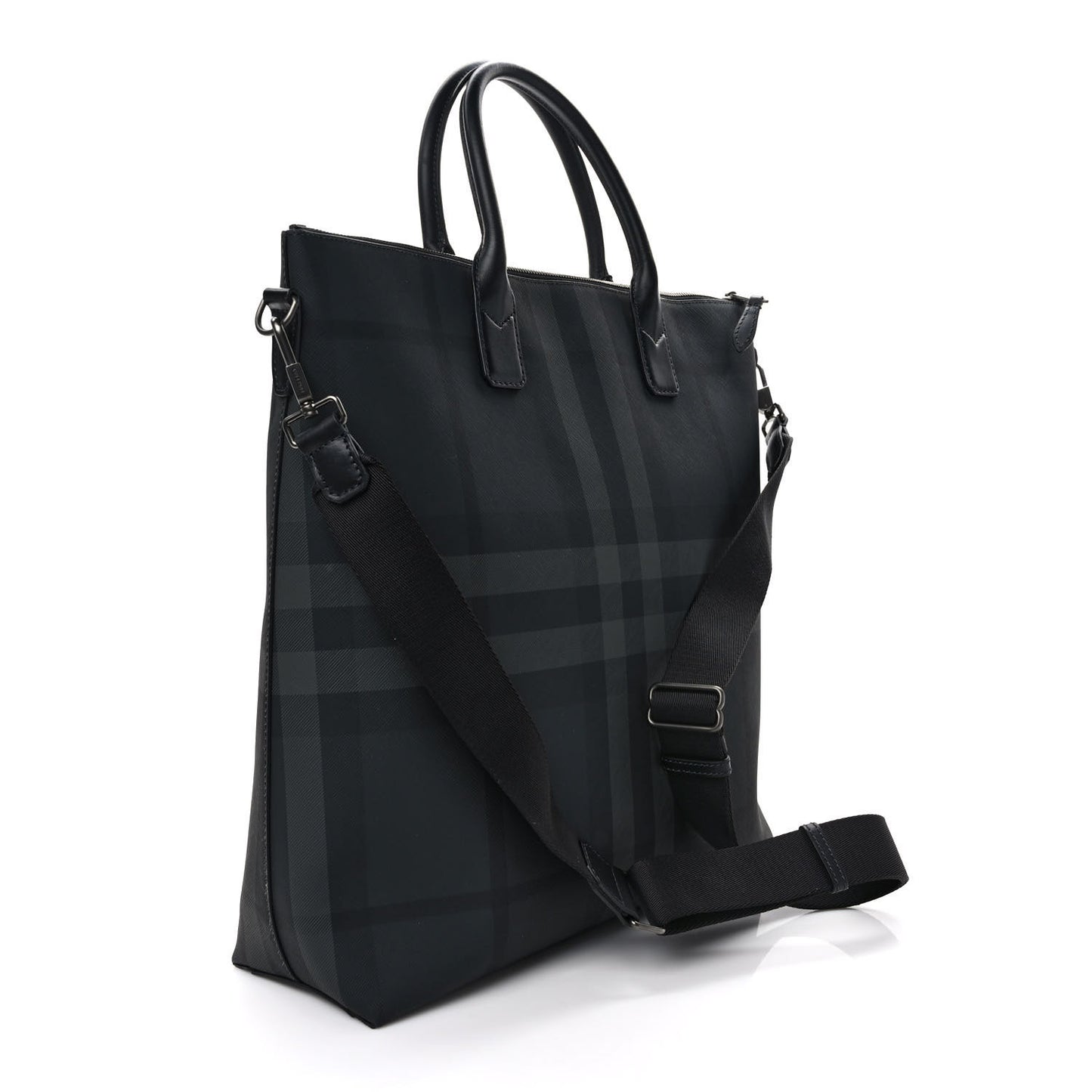 E-Canvas Check Stirling Tote Charcoal