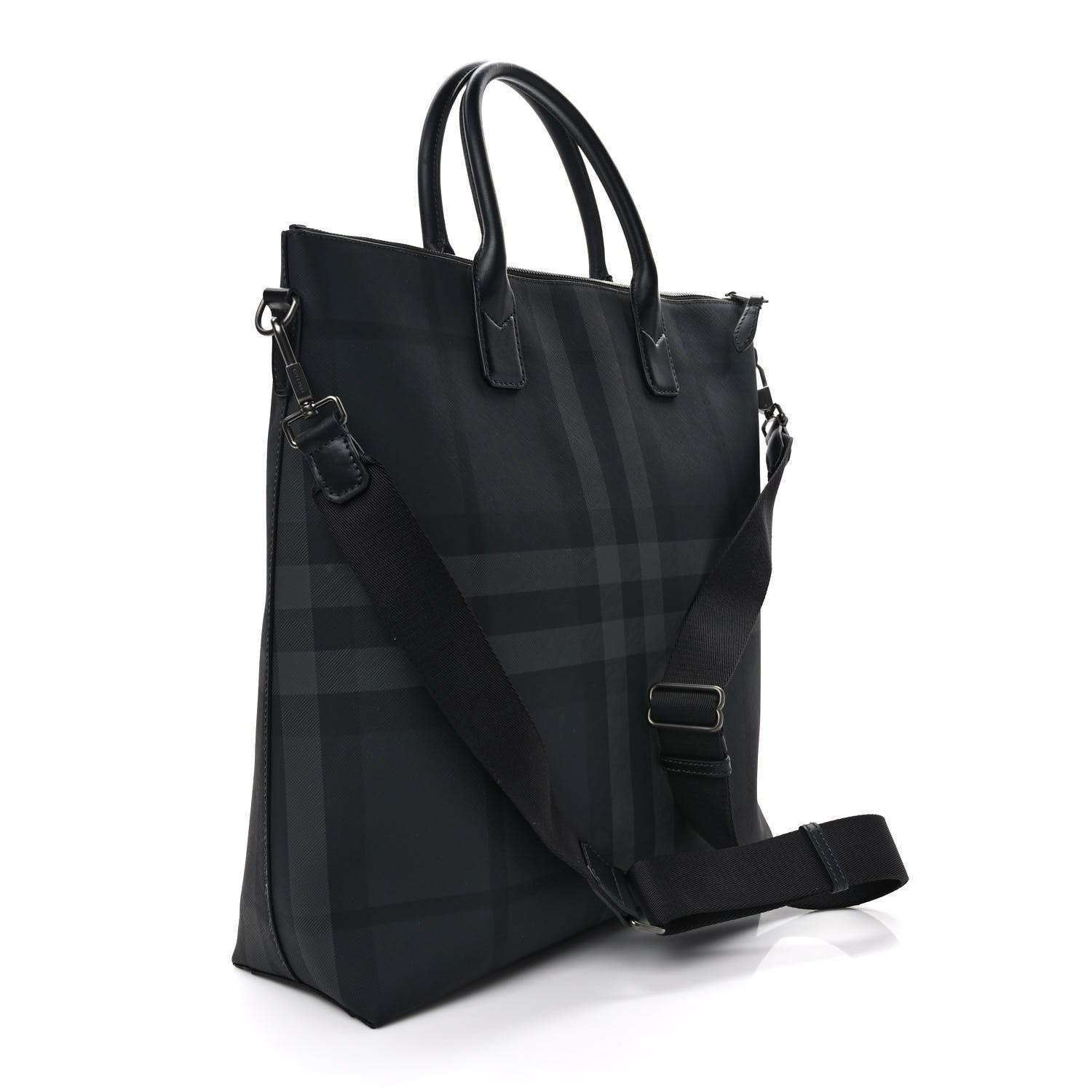 Burberry E-Canvas Check Stirling Tote Charcoal 3 of 10