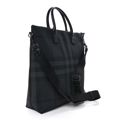 Burberry E-Canvas Check Stirling Tote Charcoal 3 of 10