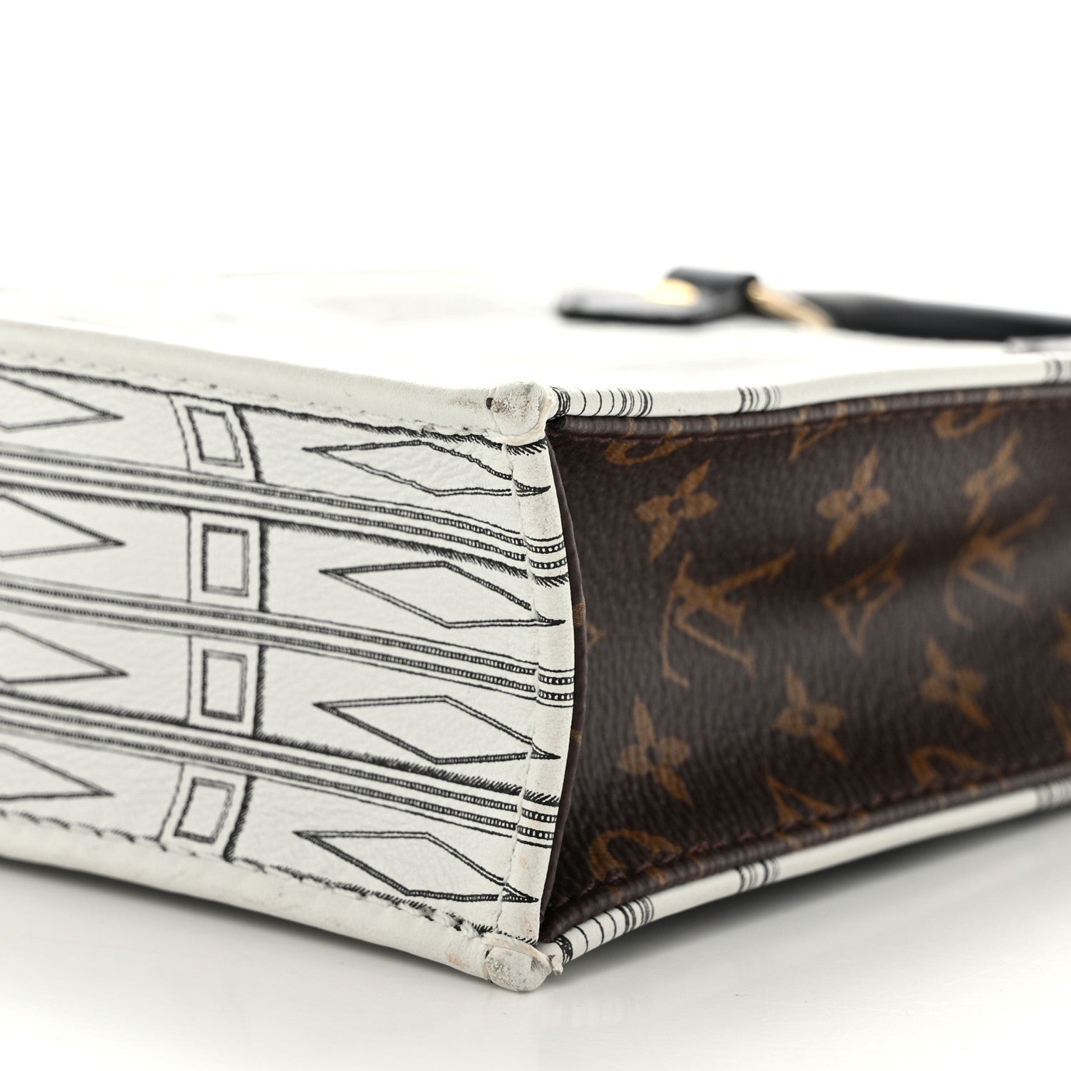 Louis Vuitton X FORNASETTI Calfskin Architettura Petit Sac Plat Black White 9 of 10