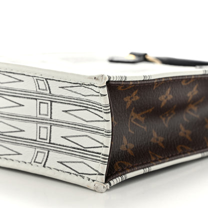 Louis Vuitton X FORNASETTI Calfskin Architettura Petit Sac Plat Black White 9 of 10