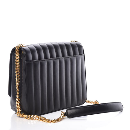 Saint Laurent Lambskin Matelasse Monogram Large Vicky Chain Bag Black 3 of 9