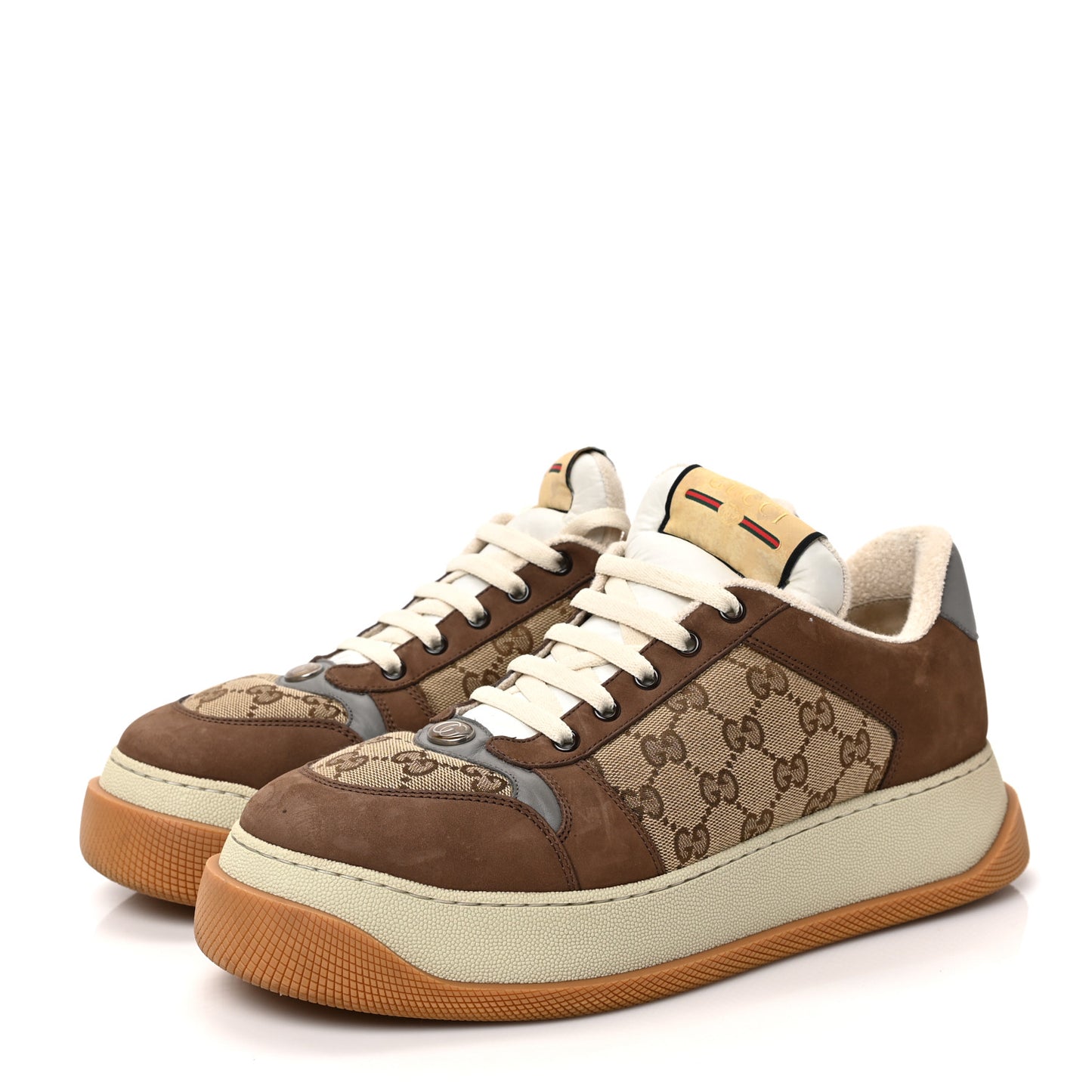 Monogram Nubuck Miro Soft Calfskin Mens Screener 50mm Sneakers 10.5 Beige Ebony New Acero Dusty Grey Mystic White