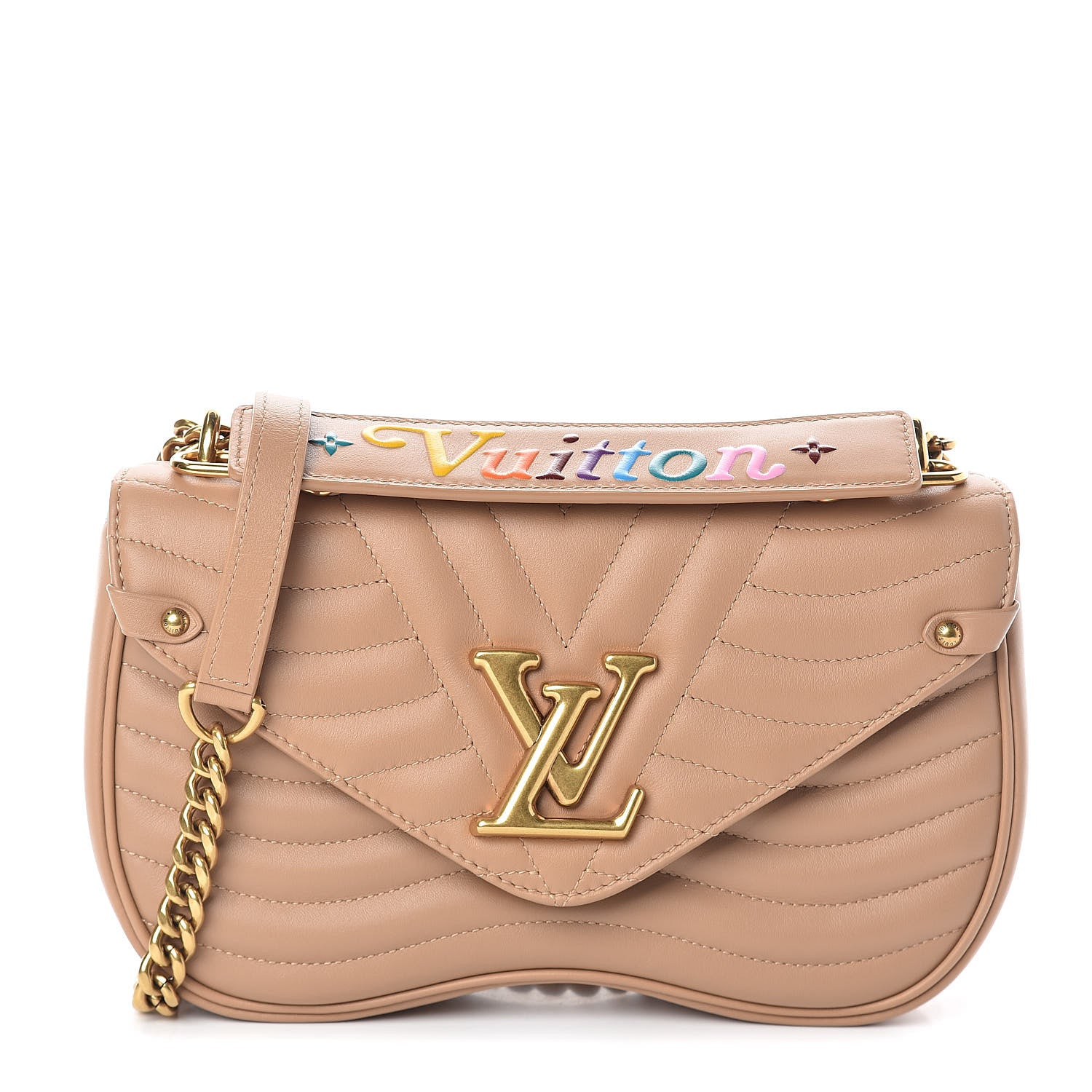 Louis Vuitton Calfskin New Wave Chain MM Noisette 1 of 10