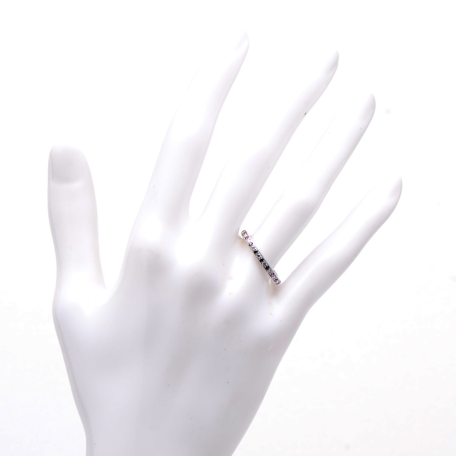 Tiffany Platinum Diamond Pink Sapphire Legacy Ring 54 6.75 2 of 4