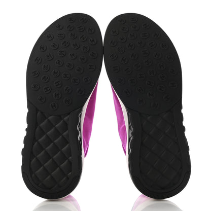 Chanel Calfskin Mesh Lycra Sneakers 37 Dark Pink 5 of 7