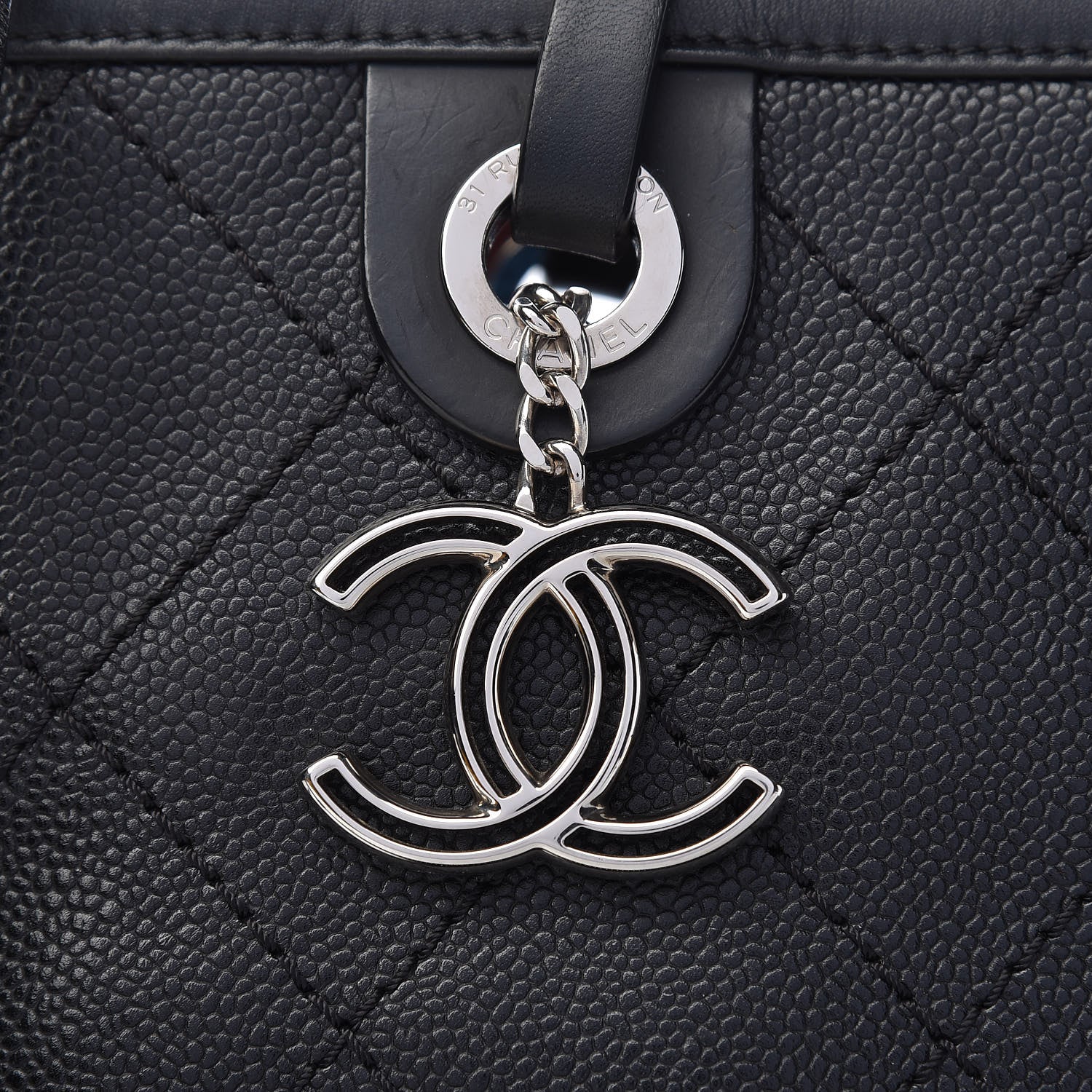 Chanel Grained Calfskin Shopping Fever Tote Black 9 of 21
