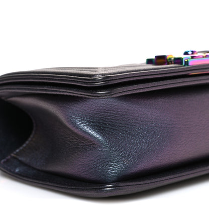 Chanel Iridescent Goatskin Quilted Small Boy Flap Purple 9 of 10