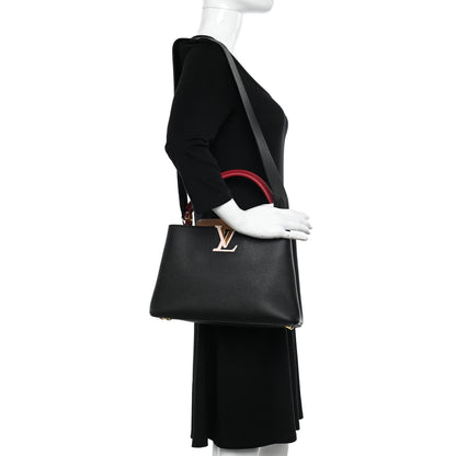 Louis Vuitton Taurillon Capucines MM Black Arizona Beige Ruby Red 2 of 9