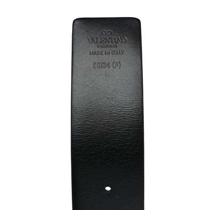 Valentino Garavani Glossy Calfskin VLogo Reversible 40mm Belt 85 34 Saddle Brown Black 4 of 12