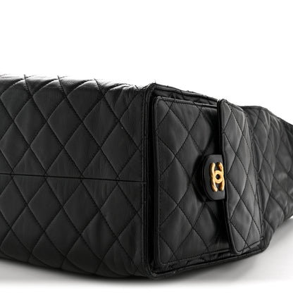 Chanel Shiny Crumpled Calfskin Quilted Medium Chanel 25 Handbag Black 10 of 11