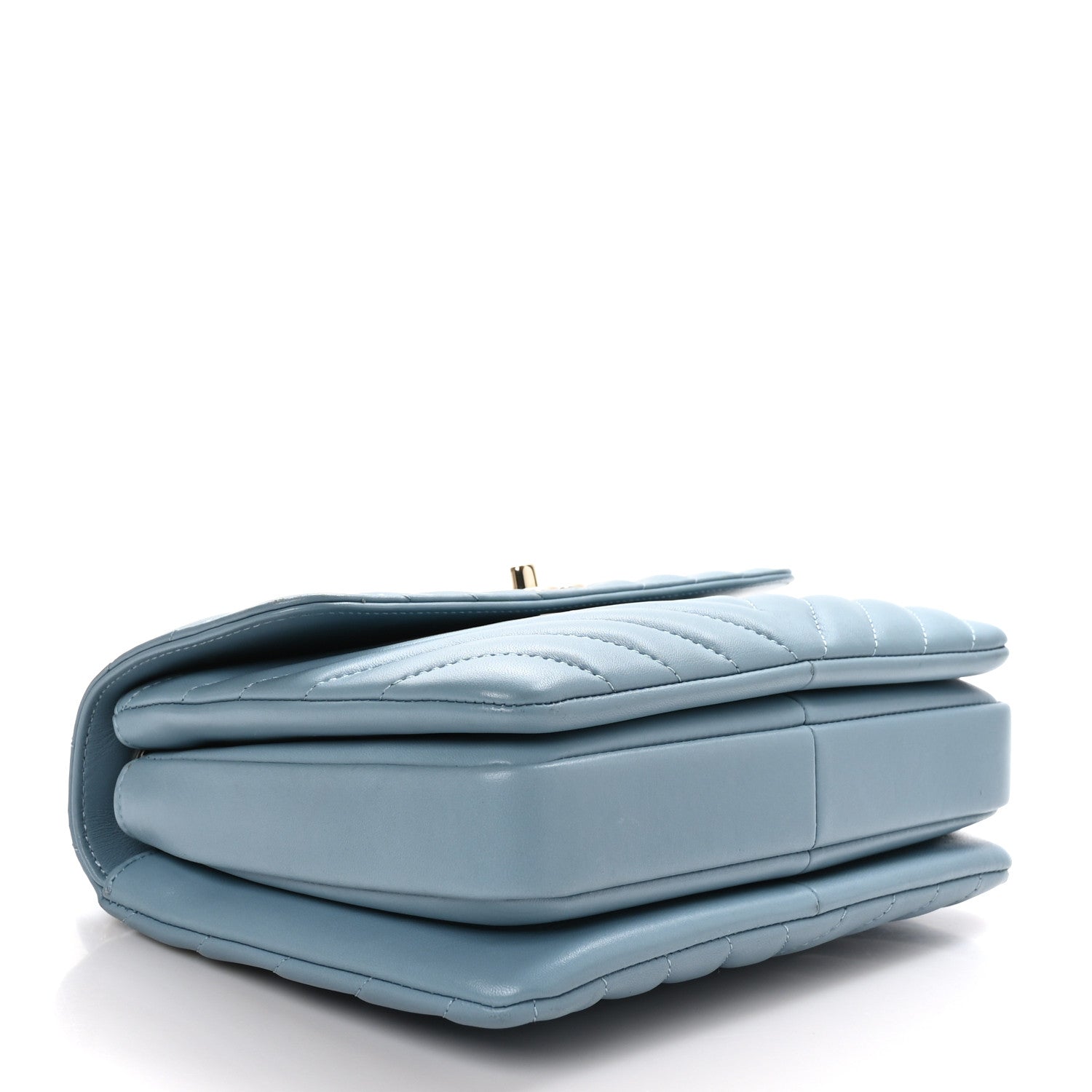 Chanel Lambskin Chevron Quilted Small Trendy CC Flap Dual Handle Bag Light Blue 4 of 12