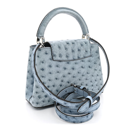 Louis Vuitton Ostrich Capucines Mini Blue Denim 2 of 10