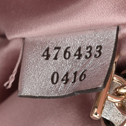 Gucci Iridescent Nappa Chevron Matelasse Super Mini GG Marmont Shoulder Bag Iridescent Escape Pink 7 of 11